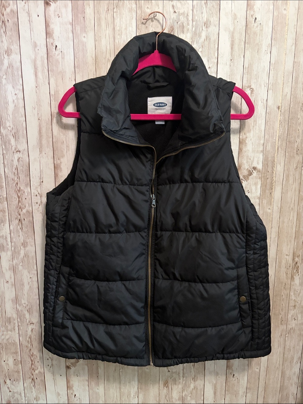 Old Navy Black Quilted Puffer Vest